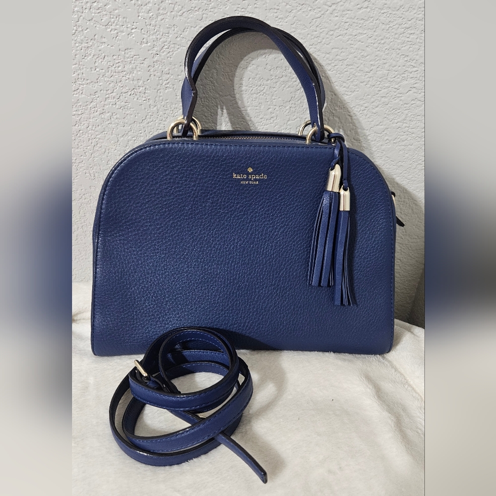 Kate Spade Blue Satchel with Tassel Detail